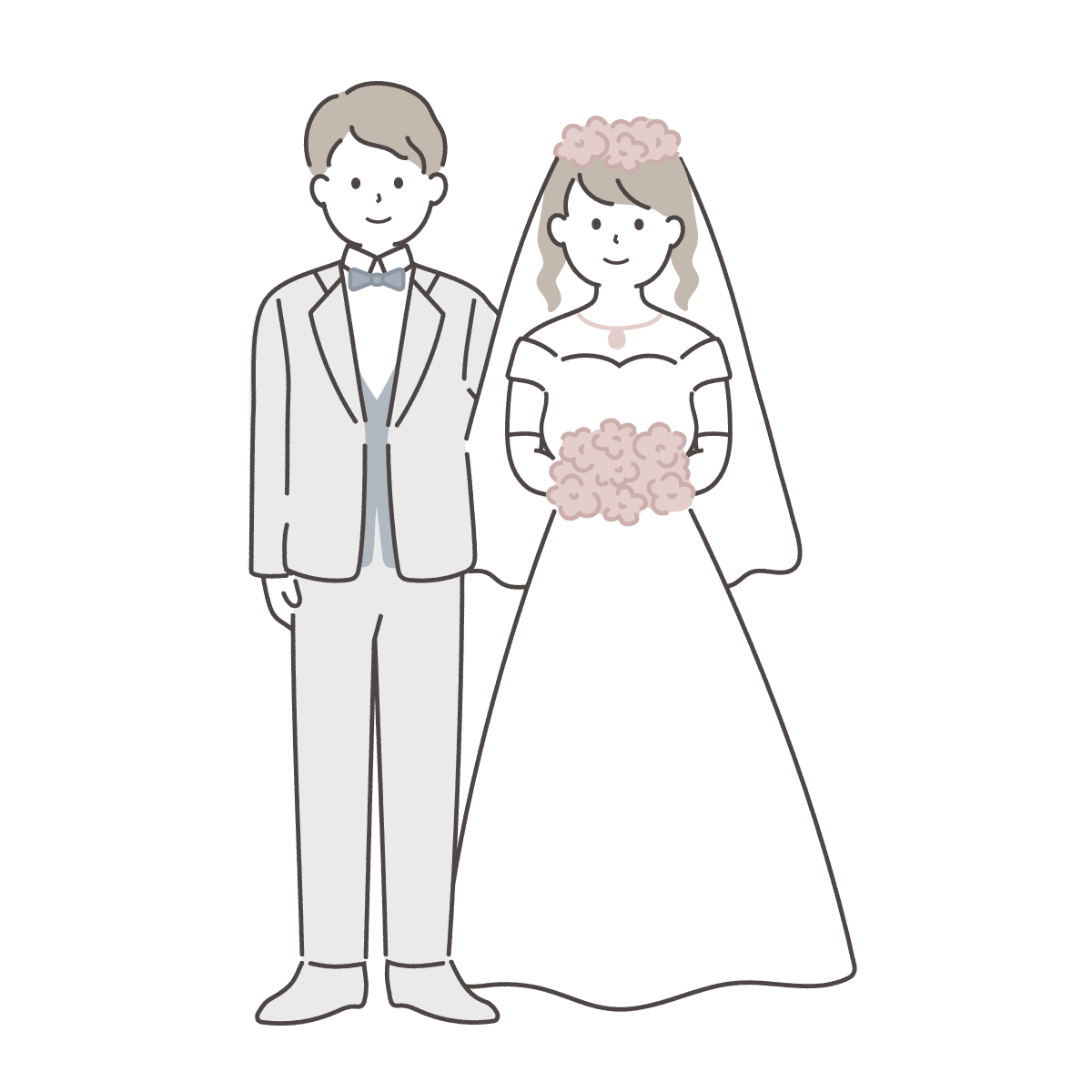 結婚式・ウェディング・新婚・入籍・新郎新婦のイラスト